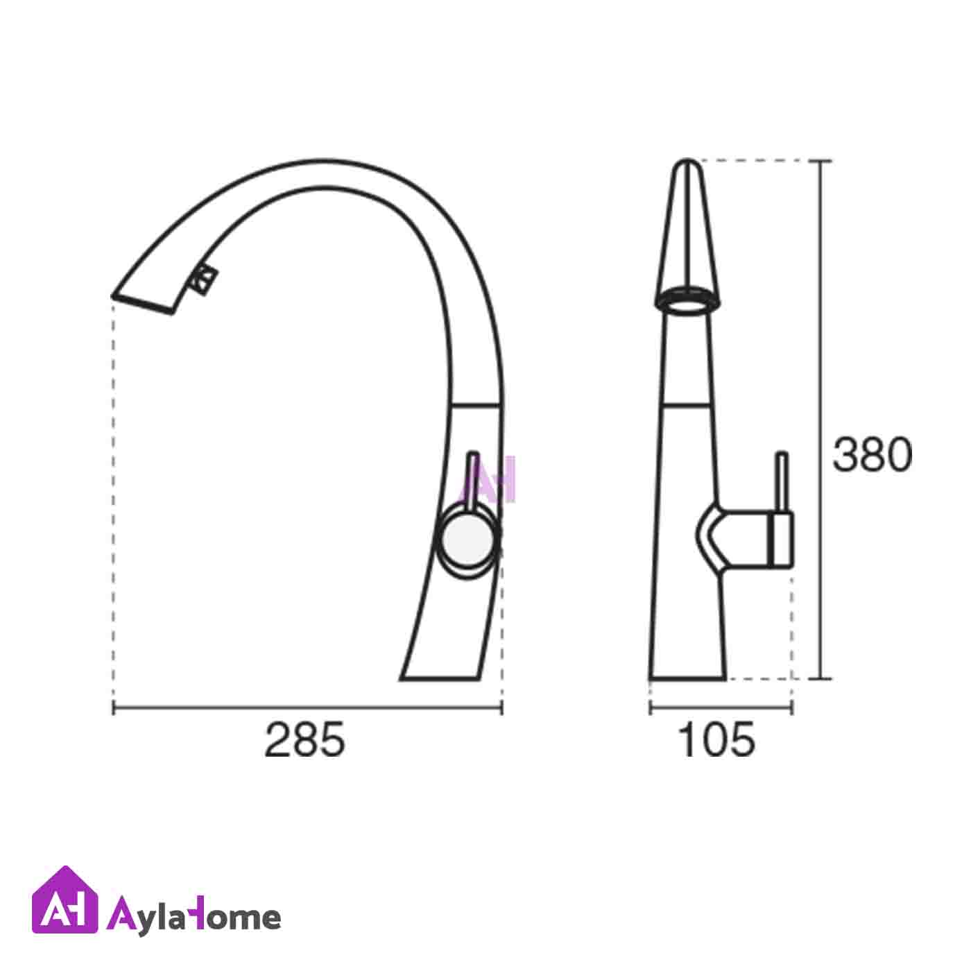 شیر آشپزخانه پول داون کی دبلیو سی KWC مدل زو