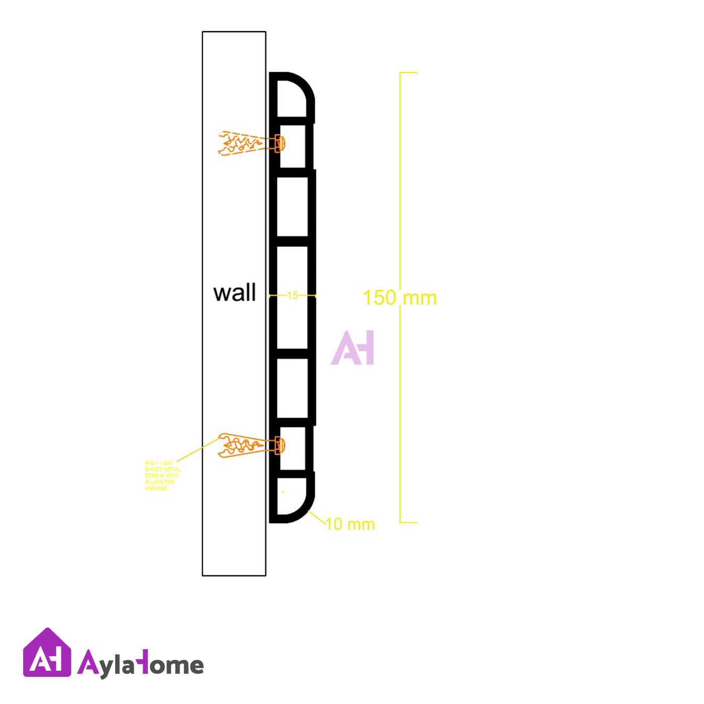 محافظ دیوار لاستیکی 15 سانتی کد G4 (رول 20 متری)