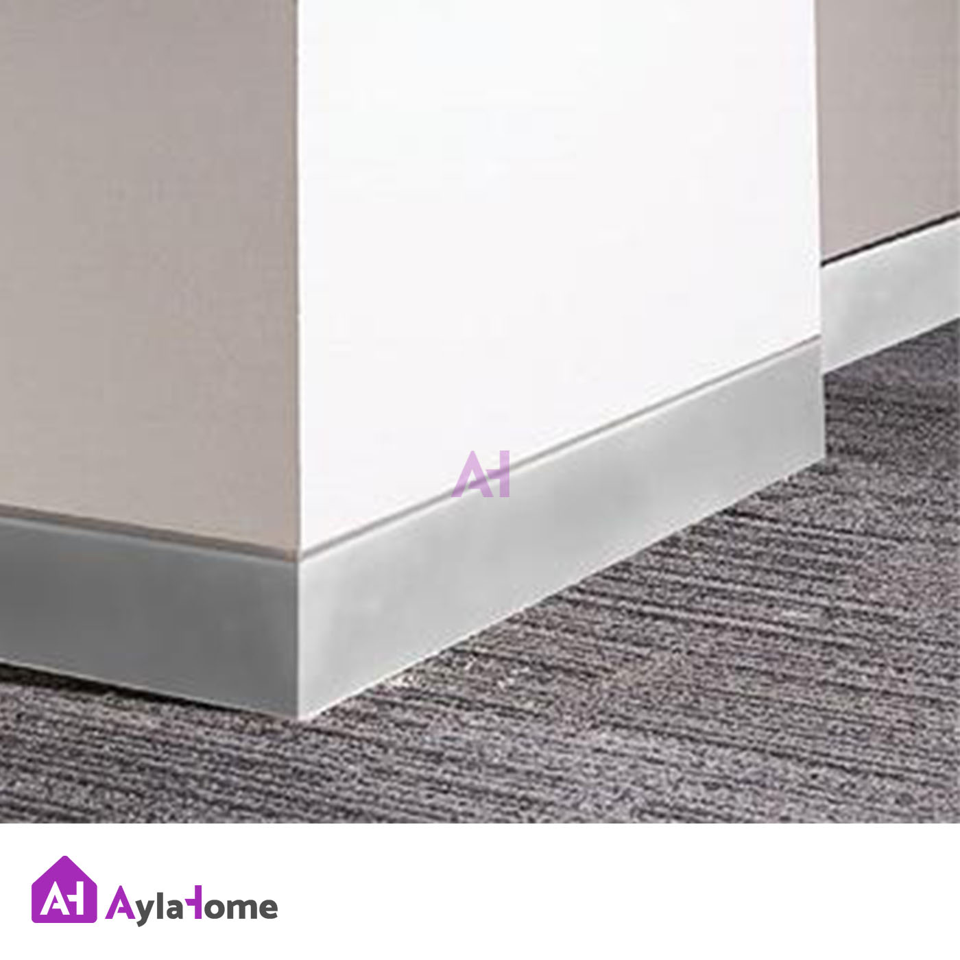 قرنیز آلومینیومی 8 سانتی بدون شیار LED کد A42 نقره ای (شاخه 3 متری)