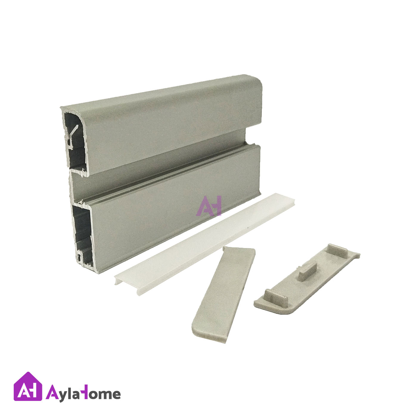 قرنیز آلومینیومی 8 سانتی با شیار LED کد LS8 نقره ای (شاخه 3 متری)