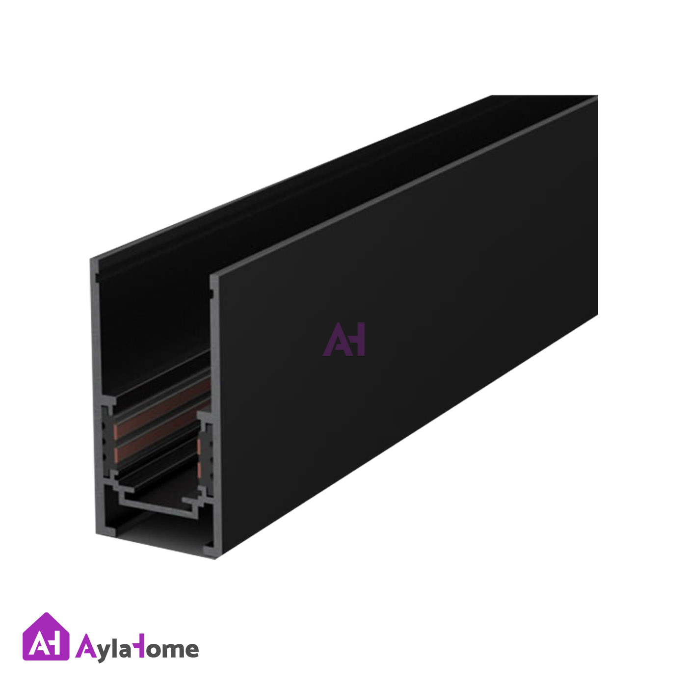 پروفیل ریل مگنتی آلومینیومی 2/5 سانتی روکار کد M25 مشکی (شاخه 3 متری)