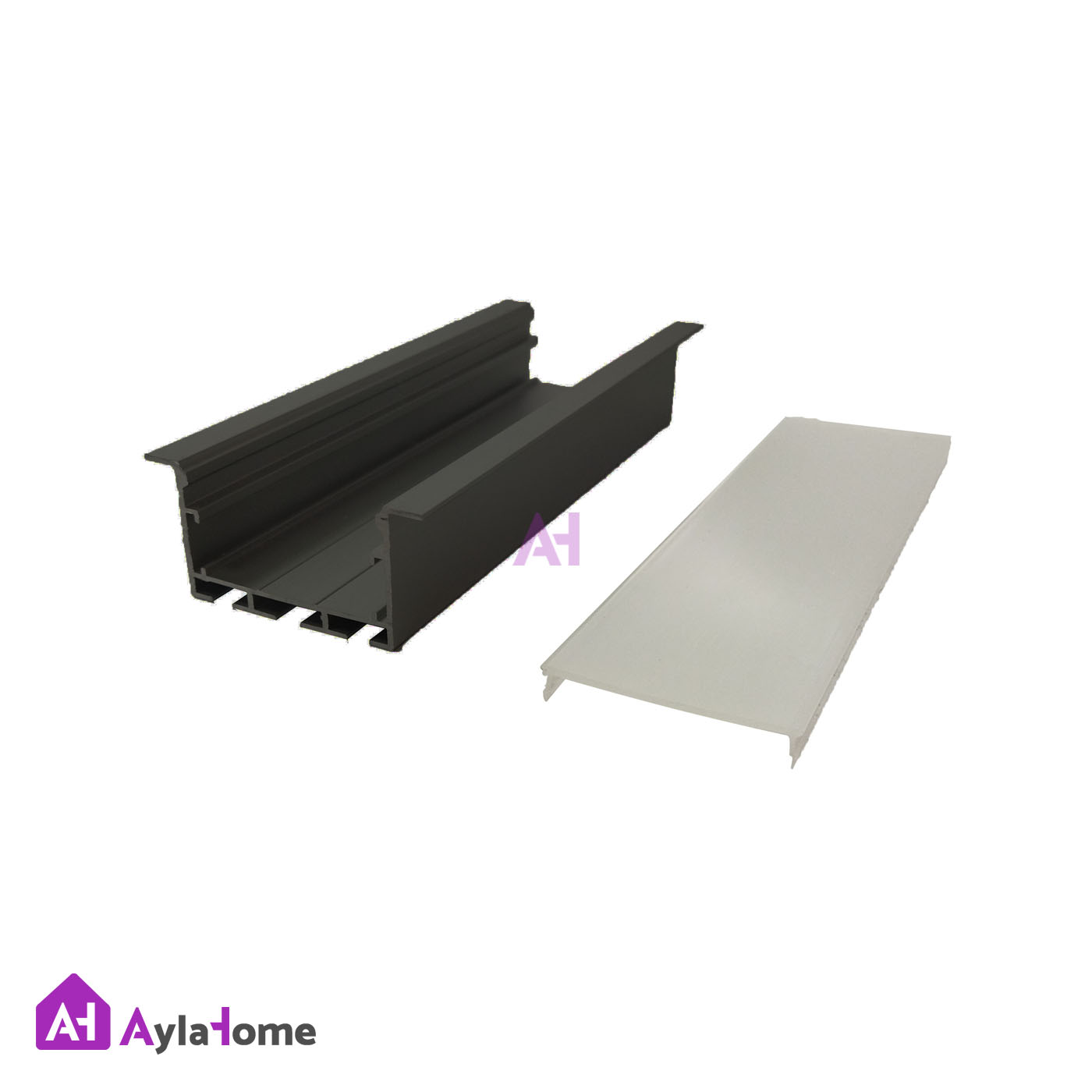 پروفیل نور خطی آلومینیومی 4/5 سانتی فنرخور کد L45B مشکی (شاخه 3 متری)