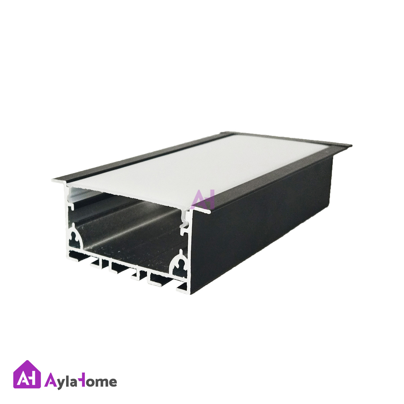پروفیل نور خطی آلومینیومی 5 سانتی لبه دار کد L51B مشکی (شاخه 3 متری)