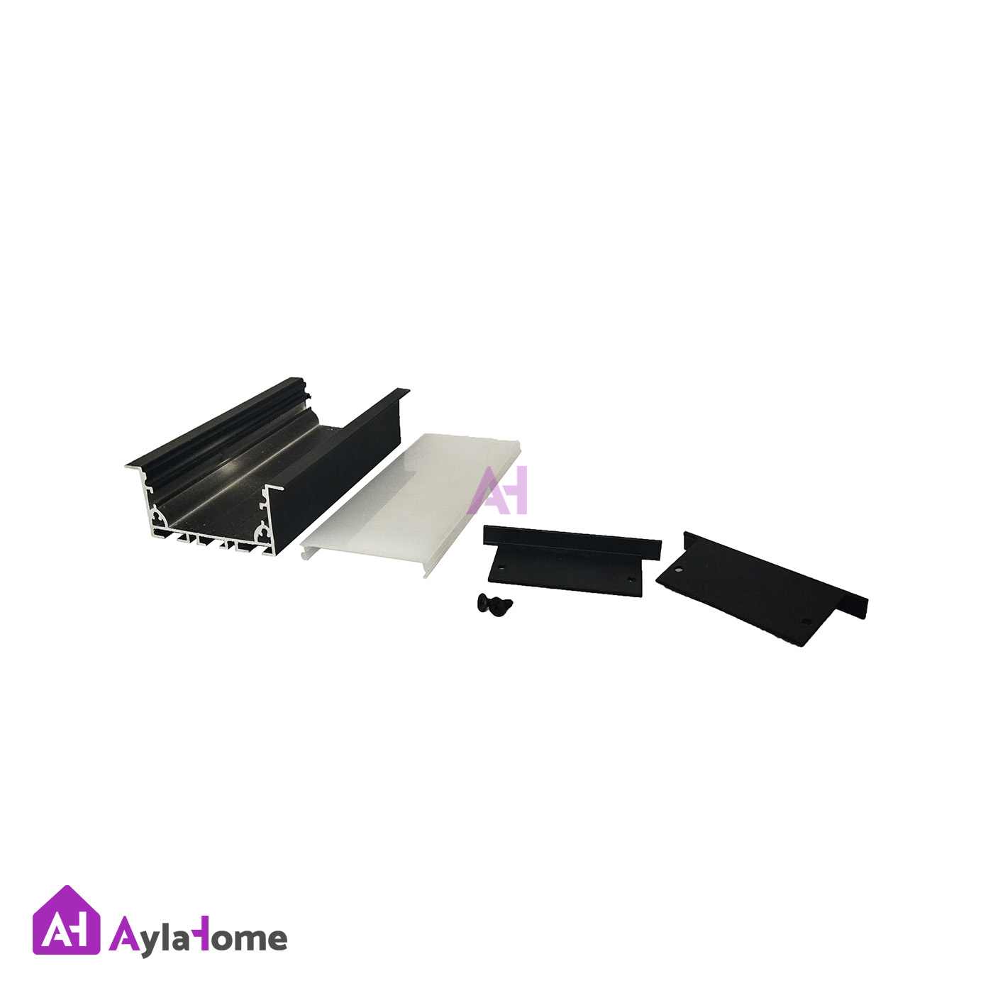 پروفیل نور خطی آلومینیومی 5 سانتی لبه دار کد L51B مشکی (شاخه 3 متری)