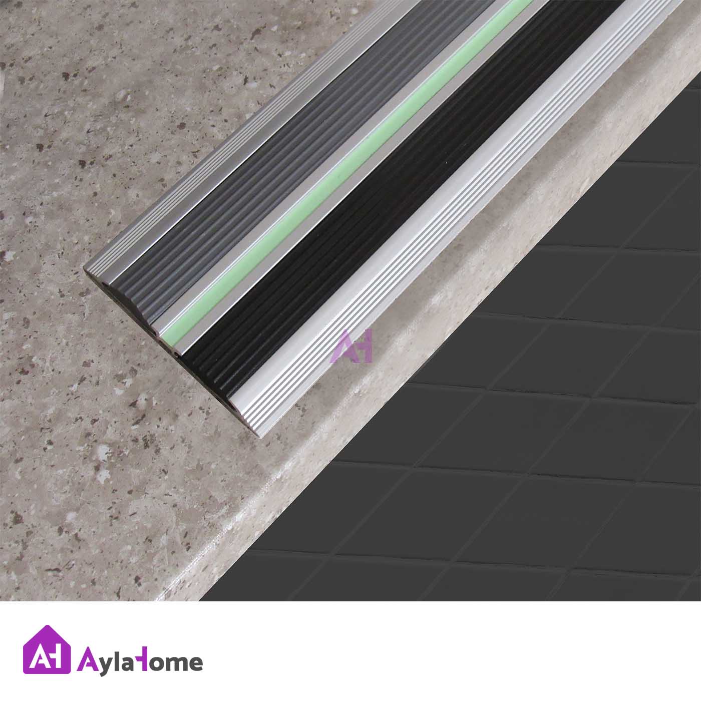 ترمز پله آلومینیومی تخت دو کانال با رویه PVC کد T4