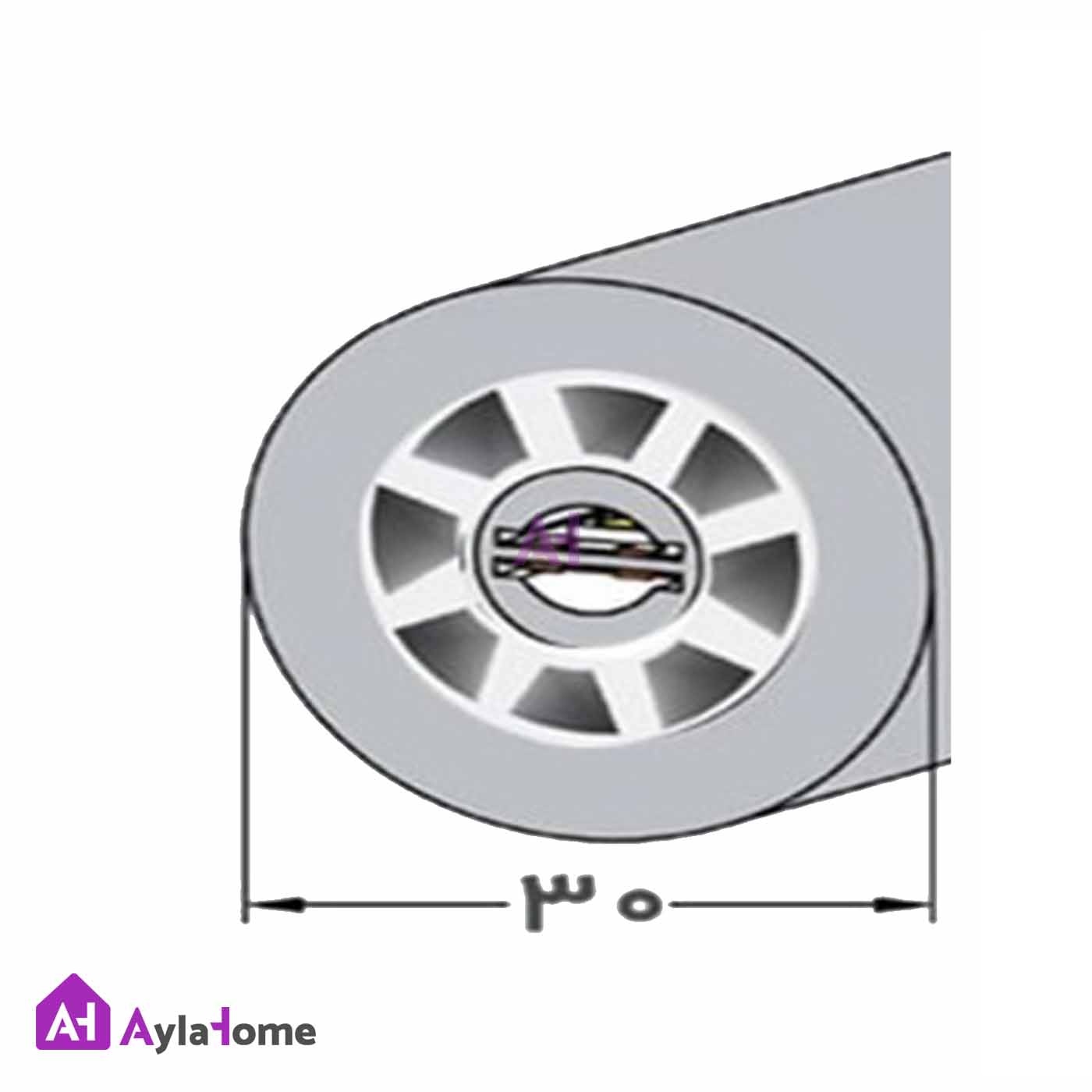 پروفیل نور خطی سیلیکونی گرد قطر 30 کد LSC30 (شاخه 5 متری)