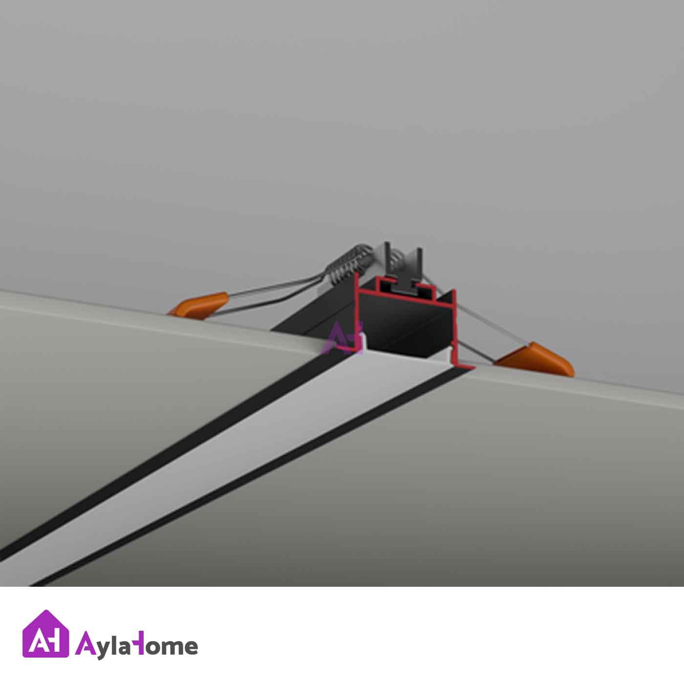 پروفیل نور خطی آلومینیومی 3 سانتی لبه دار کد L30 نقره ای (شاخه 3 متری)