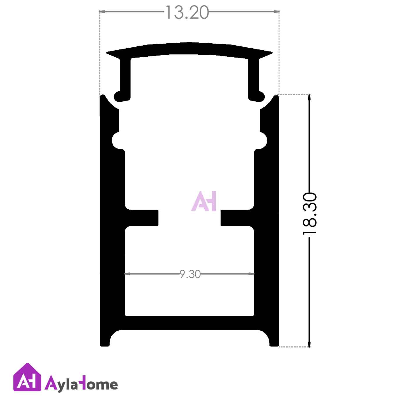 پروفیل نور خطی آلومینیومی آسانسوری کد LE نقره ای (شاخه 3 متری)