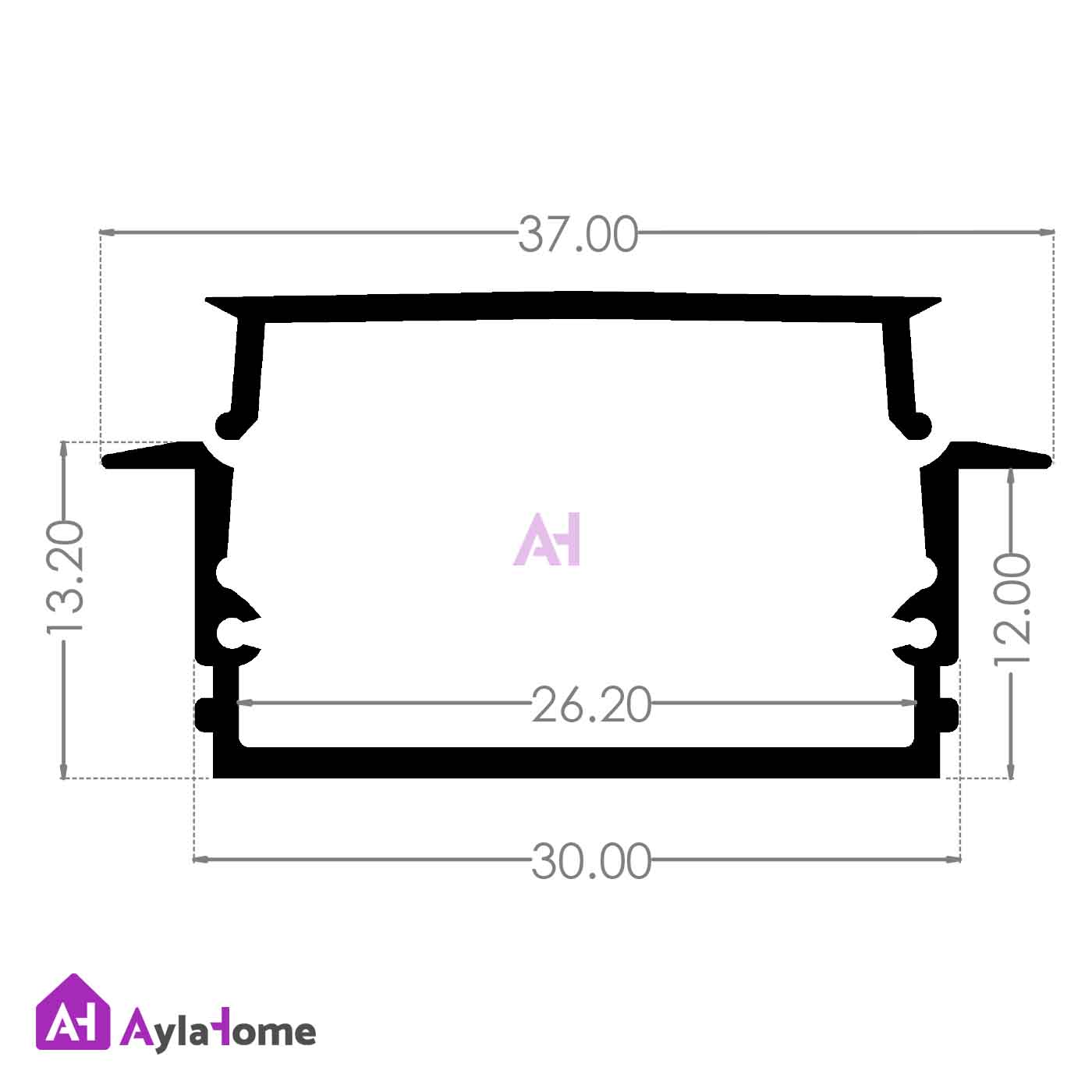 پروفیل نور خطی آلومینیومی 3 سانتی کنافی کد LK3W سفید (شاخه 3 متری)
