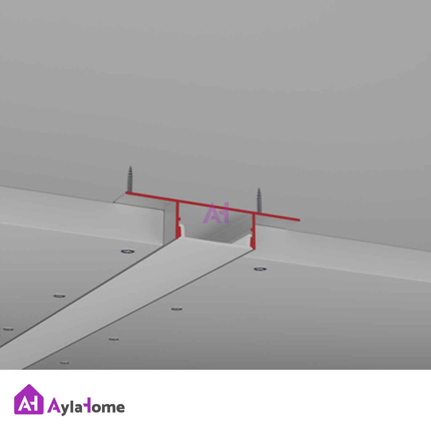 پروفیل نور خطی آلومینیومی توکار کنافی کد LK5 نقره ای (شاخه 3 متری)