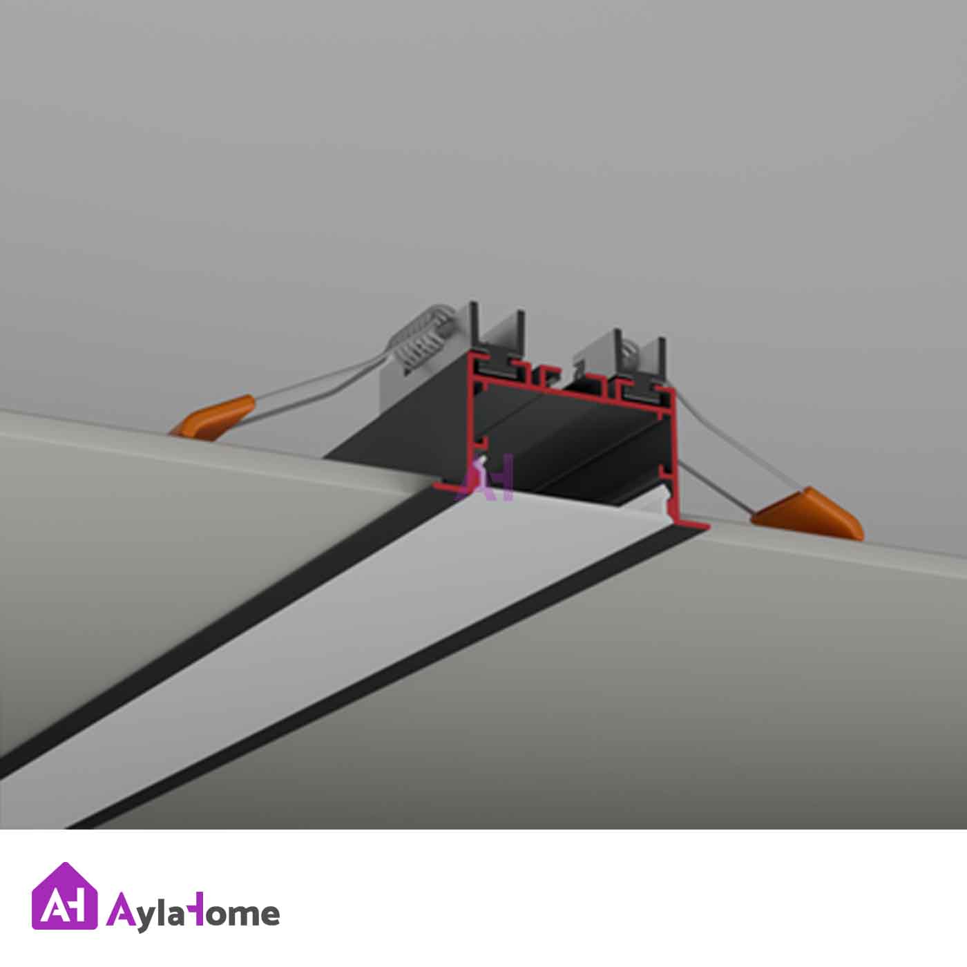 پروفیل نور خطی آلومینیومی 4/5 سانتی فنرخور کد L45B مشکی (شاخه 3 متری)