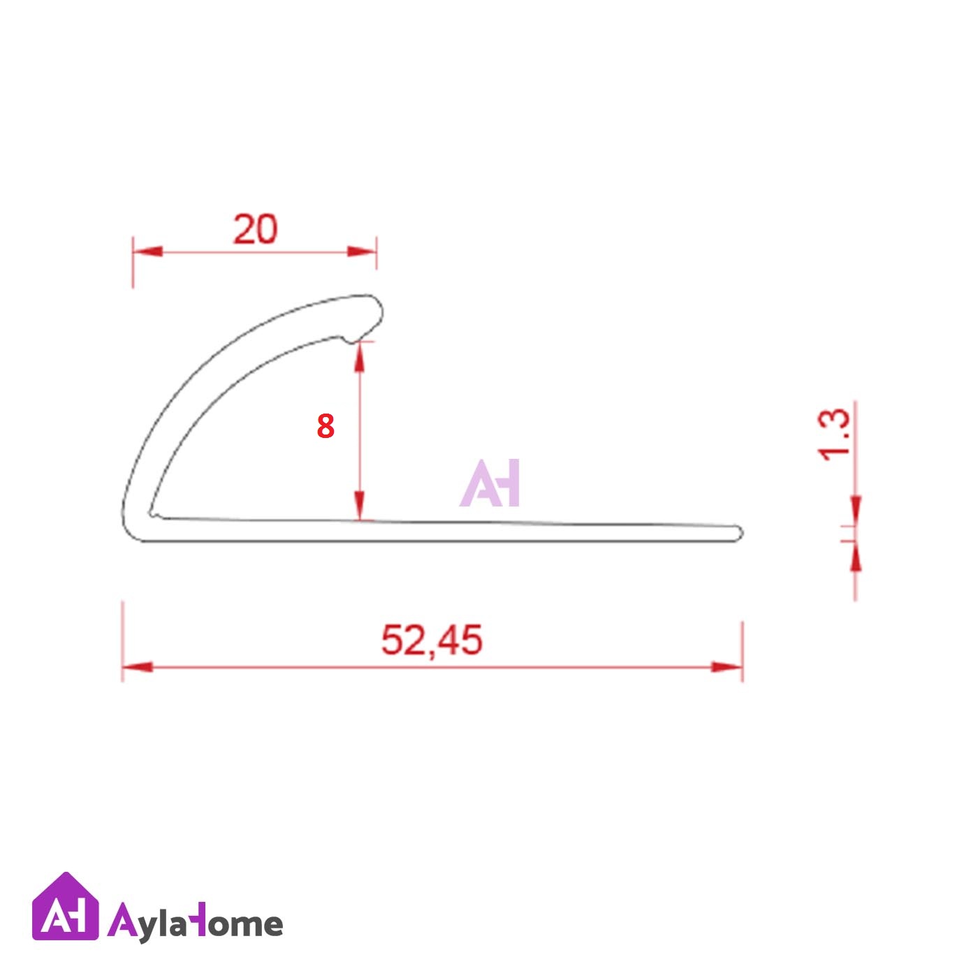 پروفیل آلومینیومی تمام کننده لبه موکت عصایی کد A6 نقره ای (شاخه 3 متری)