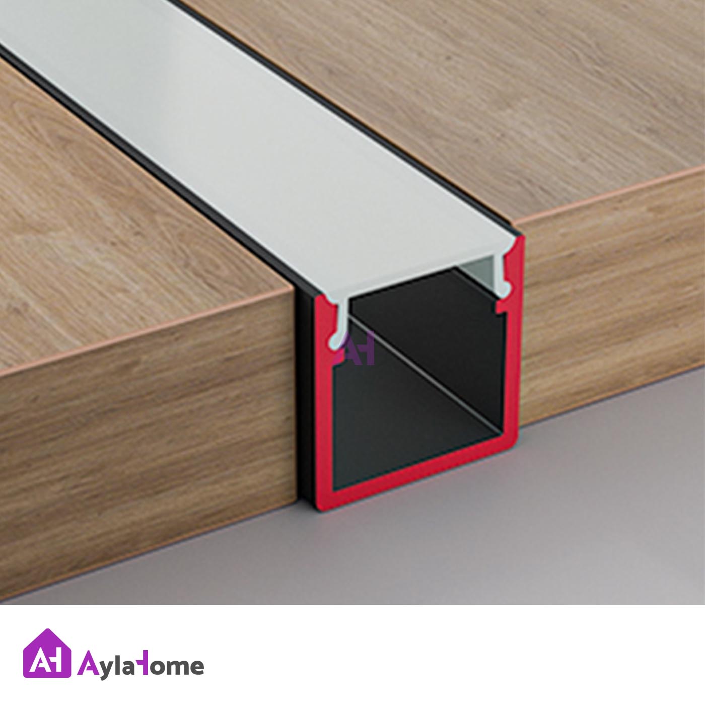 پروفیل نور خطی آلومینیومی 16 میل کد L1616 مشکی (شاخه 3 متری)