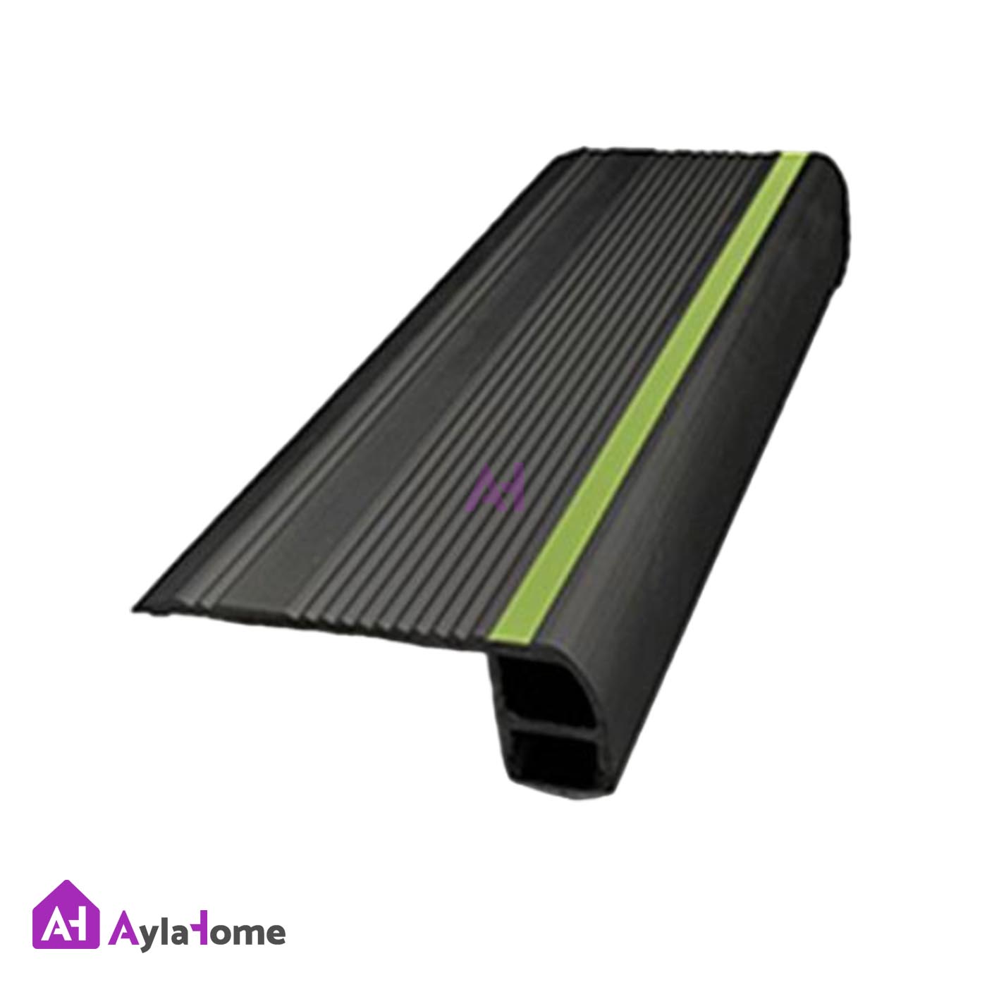 ترمز پله آلومینیومی تک با شیار LED کد T5B مشکی (شاخه 6 متری)