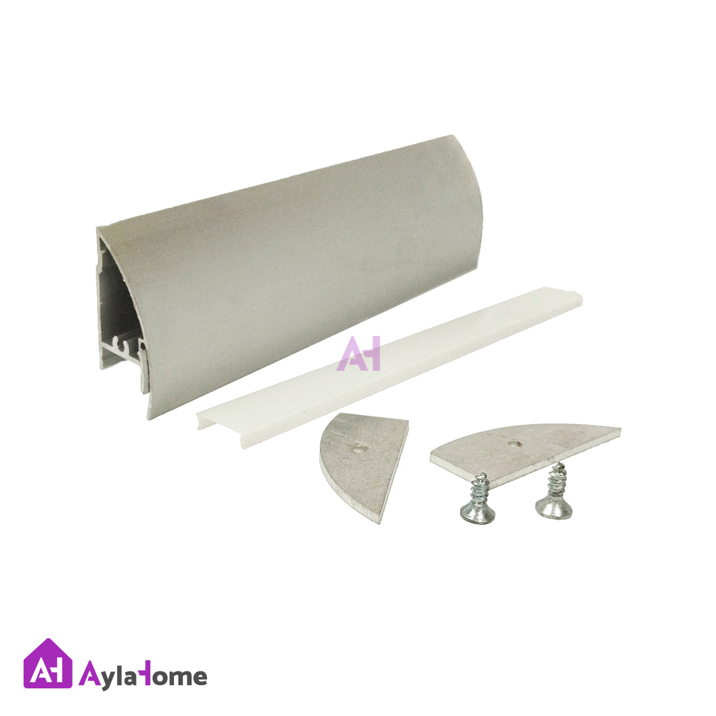 قرنیز آلومینیومی قوس دار 4 سانتی با شیار LED کد LS4 نقره ای (شاخه 3 متری)